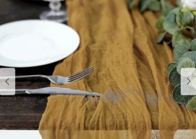 Mustard yellow table runners